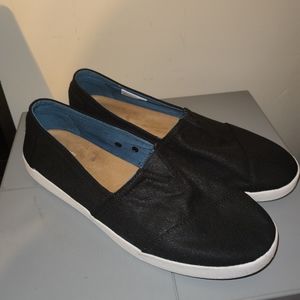 TOMS Avalon Canvas Slip Ons Black women's sz 12